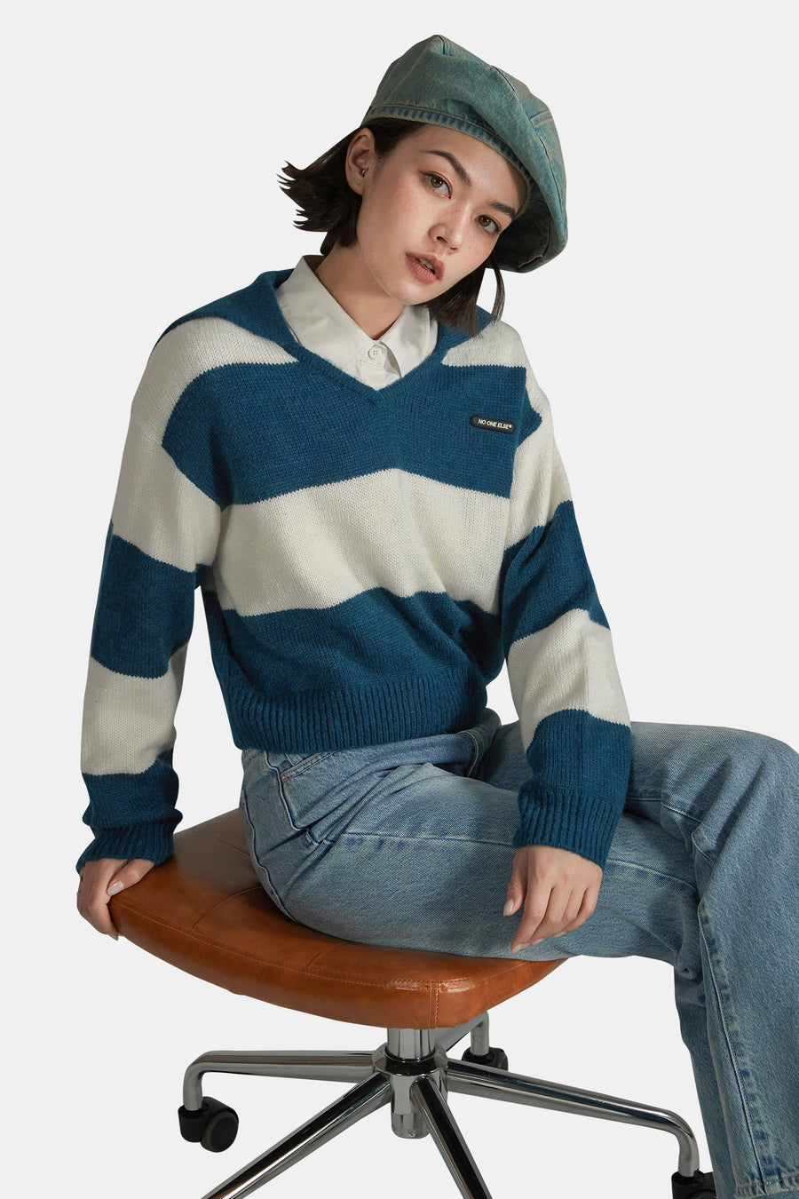 Sailor Color Scheme Knit Sweater
