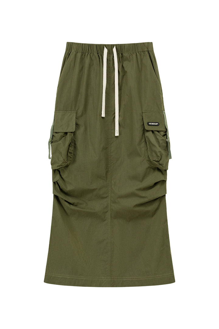 Banded Cargo Maxi Skirt