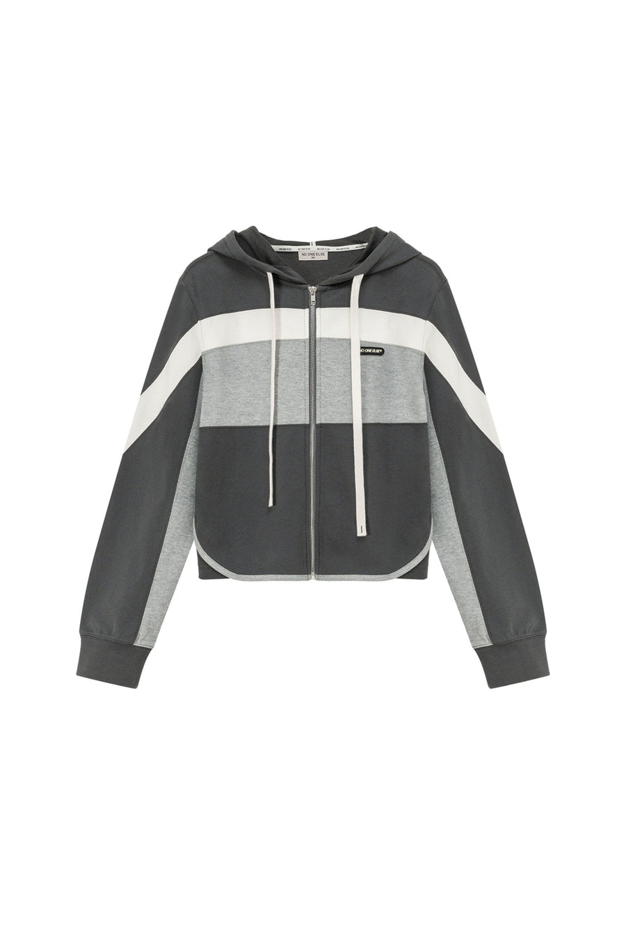 Color Matching Hooded Zip-Up