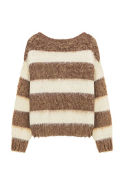 Simple Color Stripe Knit Sweater