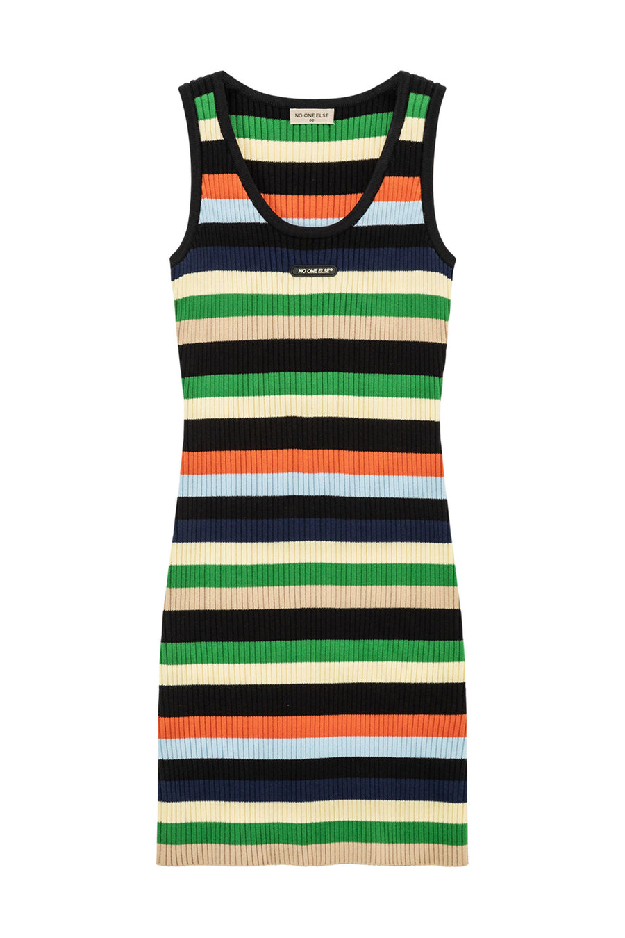 Color Contrast Striped Sleeveless Knit Dress