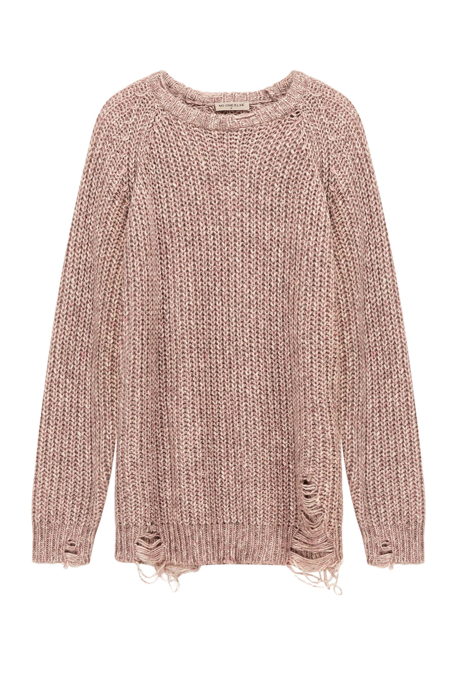 CHUU Loose Fit Raglan Knit Distressed Sweater