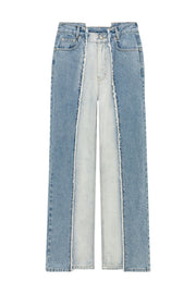 Frayed Lined Denim Jeans