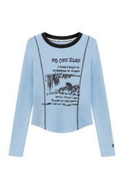 Trendy Printed Stitch Slim T-Shirt