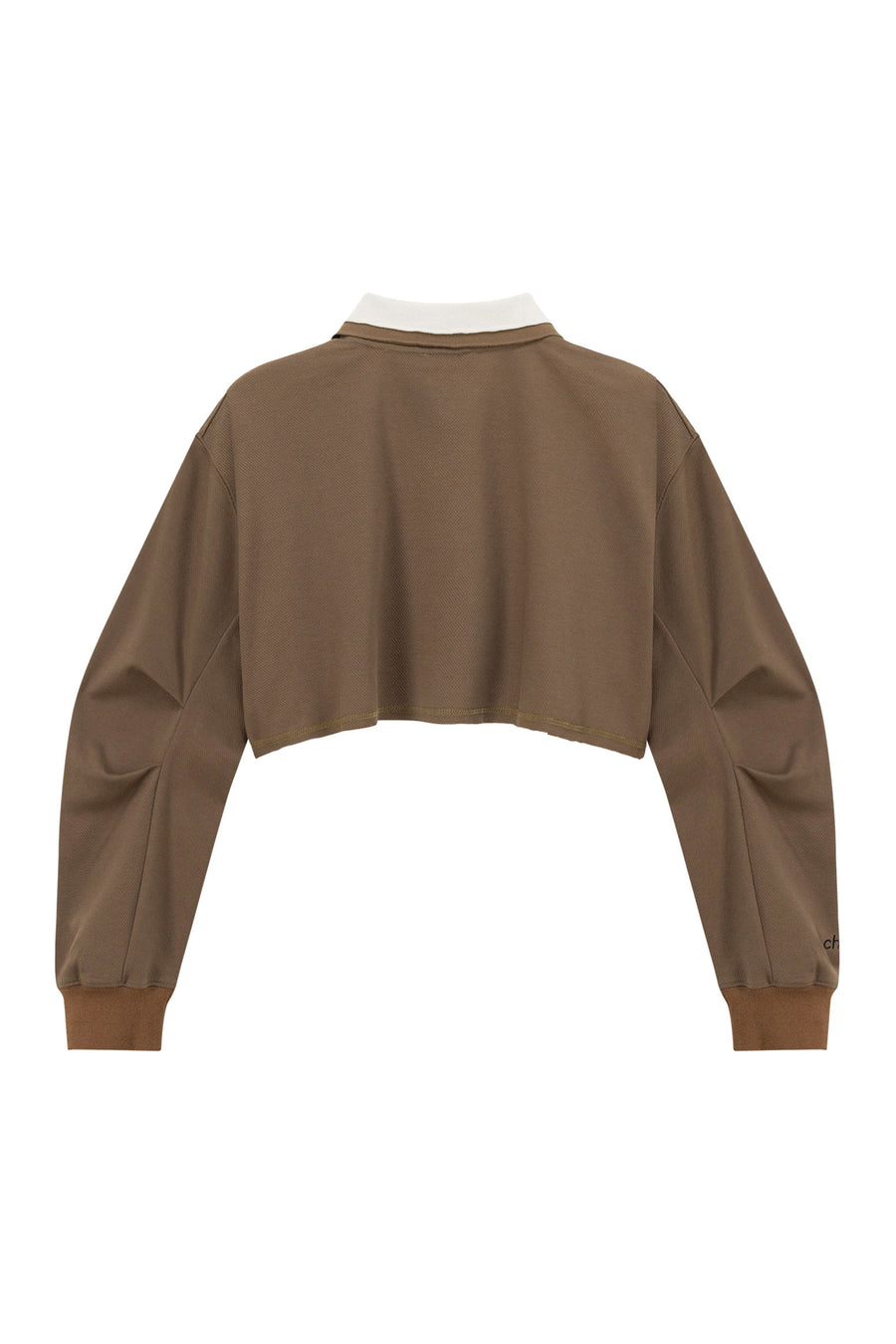 CHUU Color Matching Collar Crop Sweatshirt