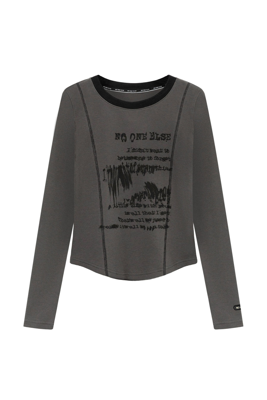 CHUU Trendy Printed Stitch Slim T-Shirt