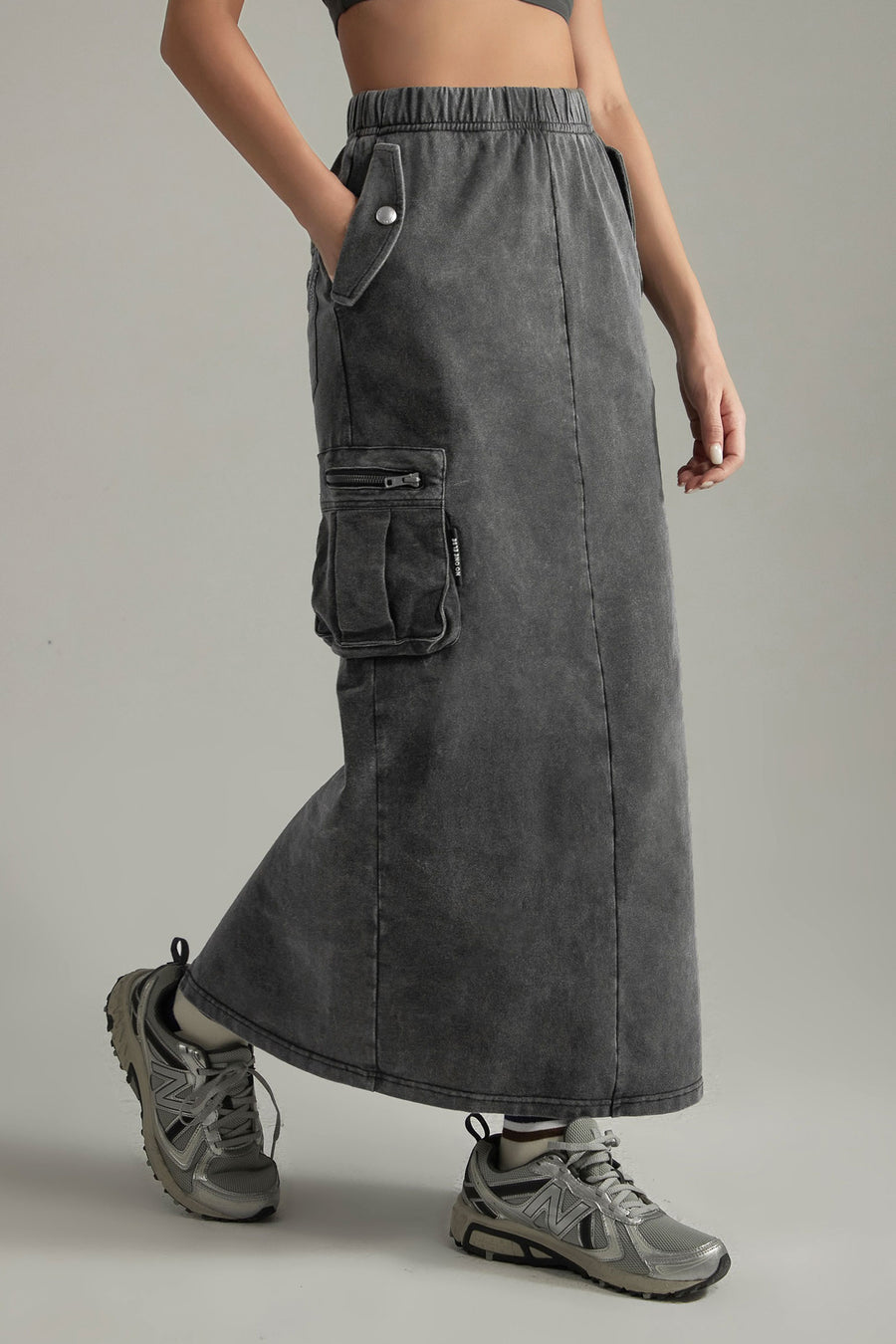CHUU Long Pocket Banded Pocket Skirt