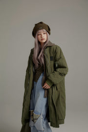 Oversized Long Hoodie Quilted Coat