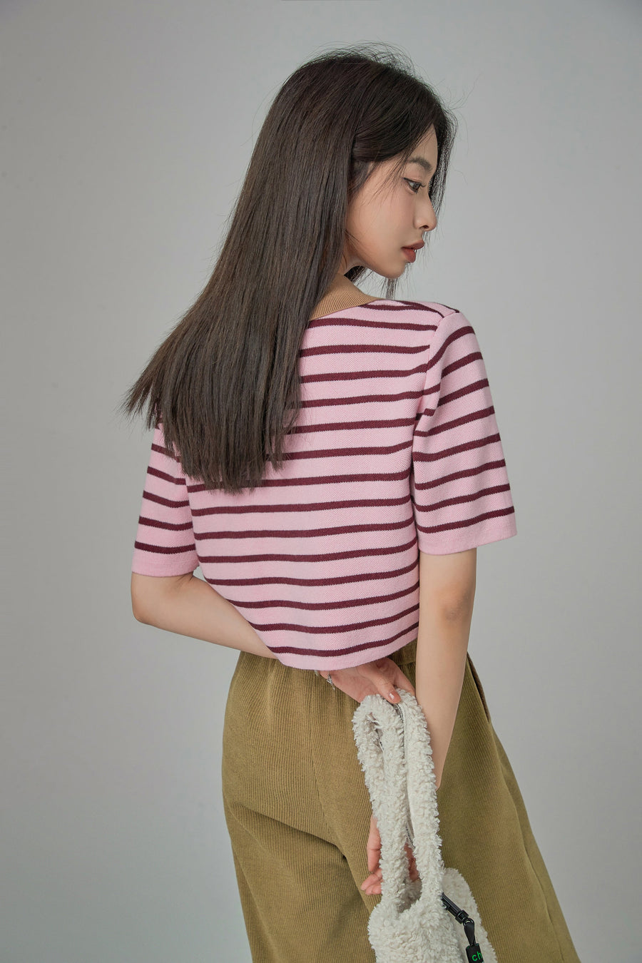CHUU Got Lost In The Moment Stripes Knit Top