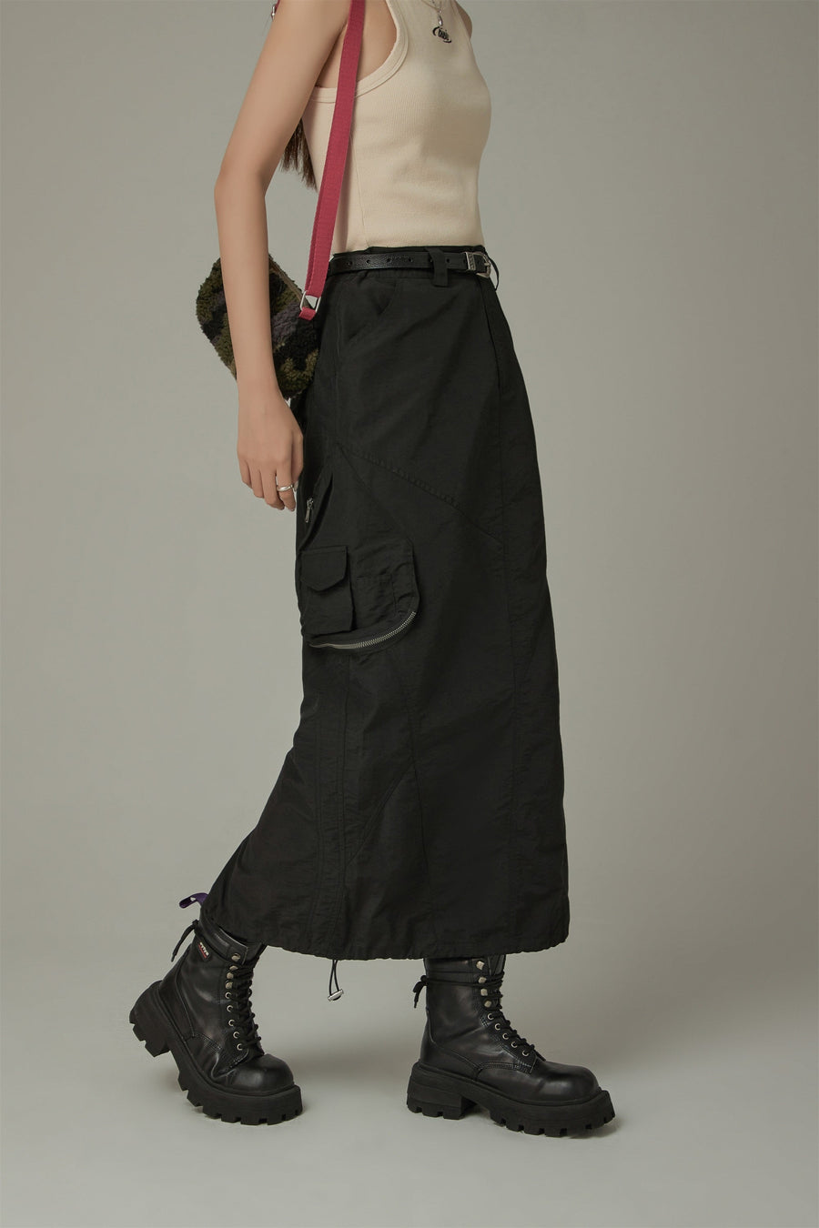 CHUU Cargo Pockets Maxi Skirt