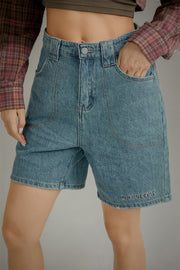 Wide Denim Shorts