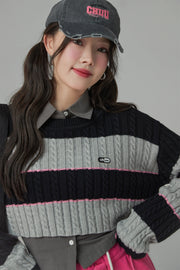Love Again Stripe Crop Knit Sweater