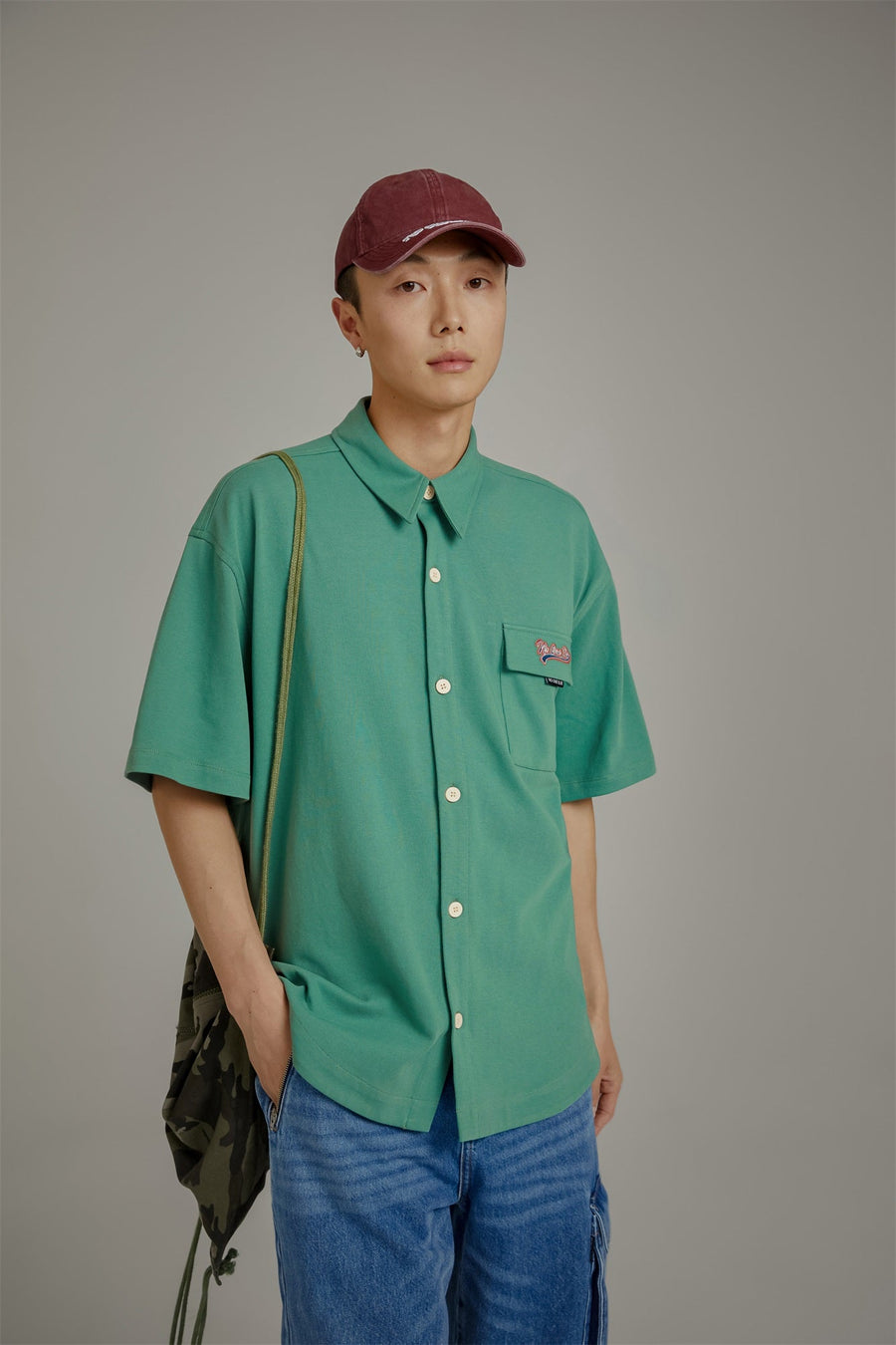 CHUU Embroidered Pocket Shirt