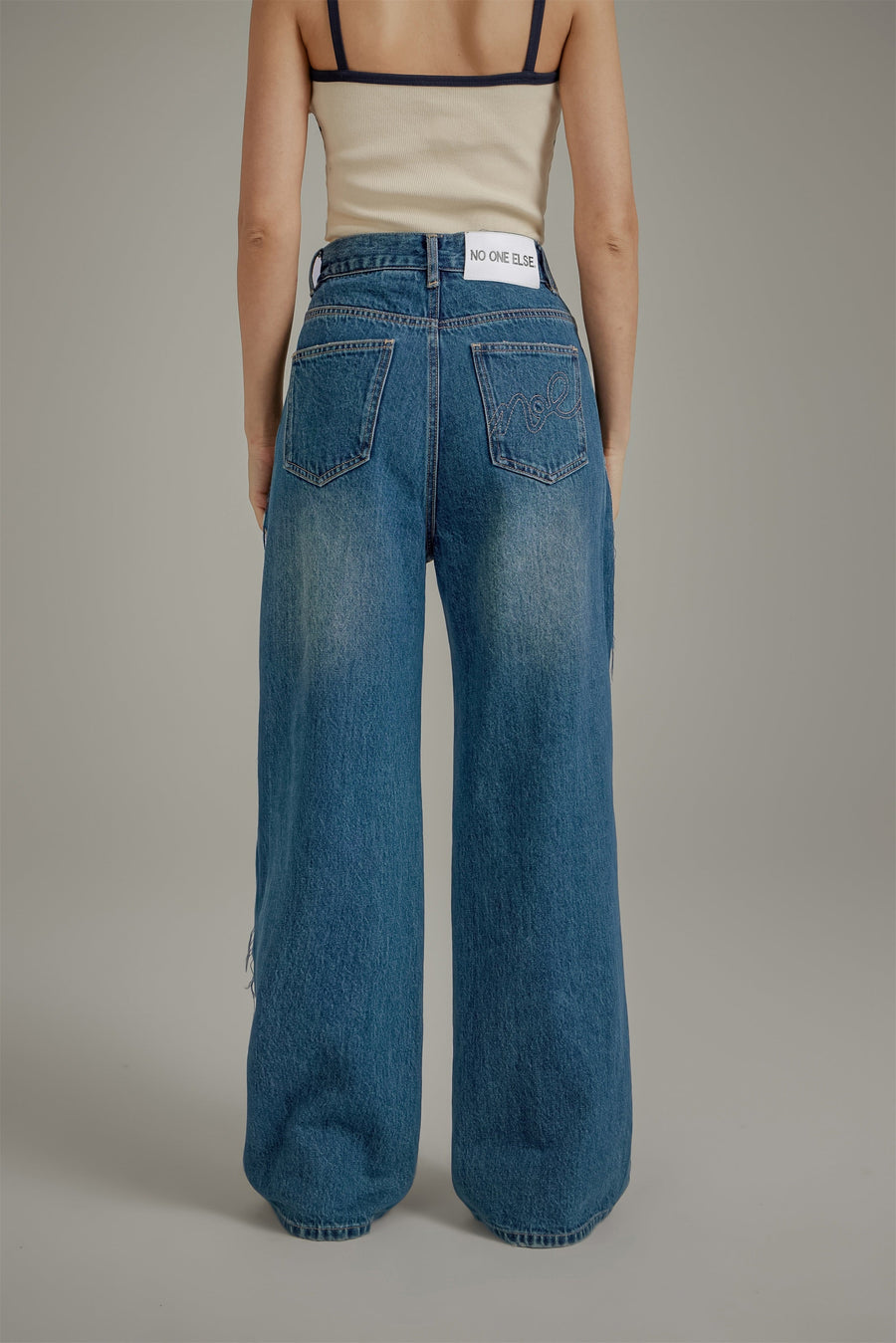 CHUU Point Pock Baggy Denim Jeans