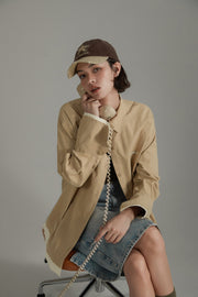 Color Matching Loose Fit Shirt