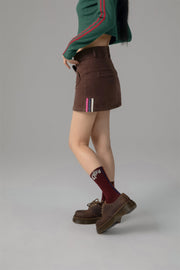 Heart Pocket Denim Mini Skirt