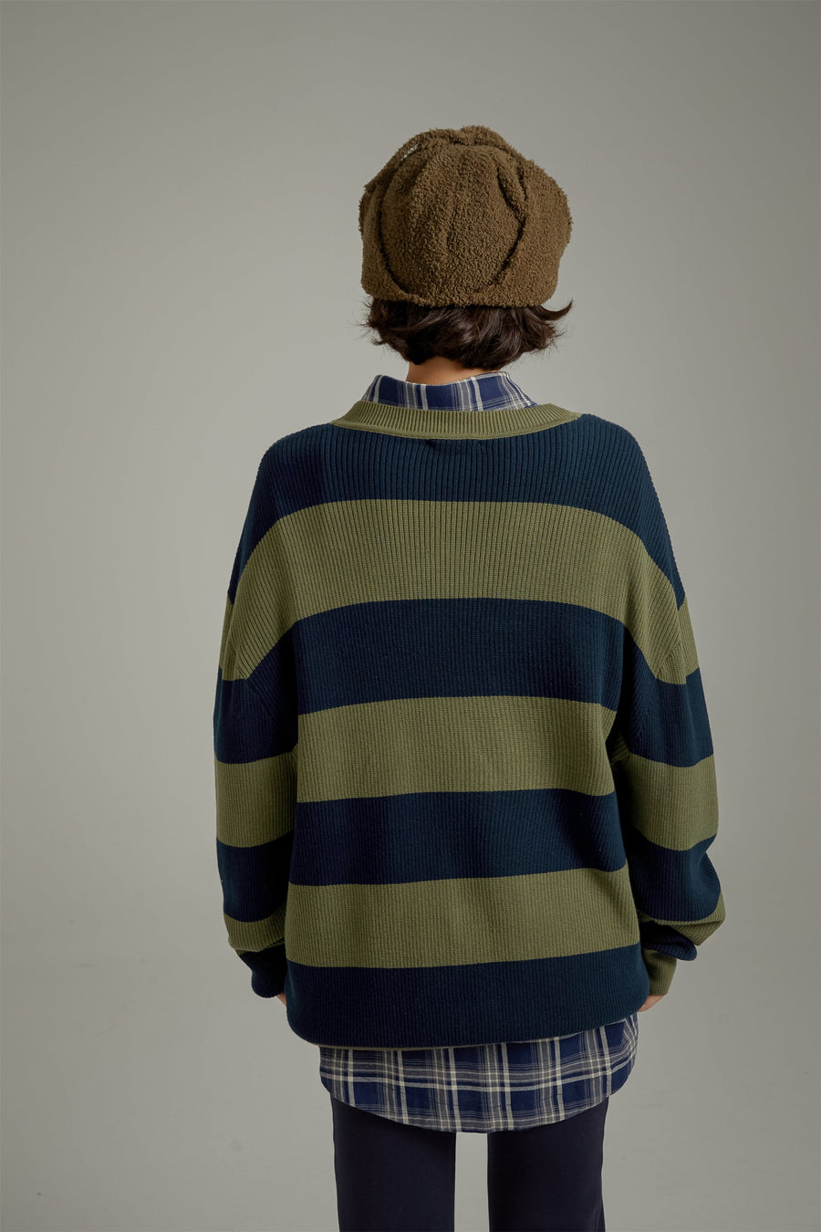 CHUU Color Pocket Stripe Knit Sweater