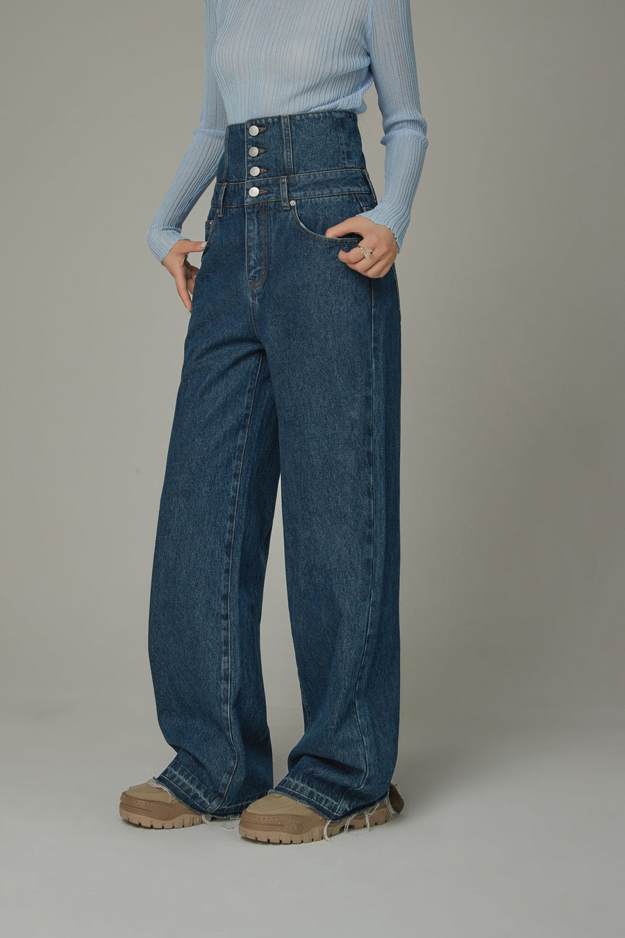 High Waisted Wide Denim Jeans