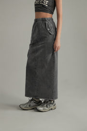Long Pocket Banded Pocket Skirt