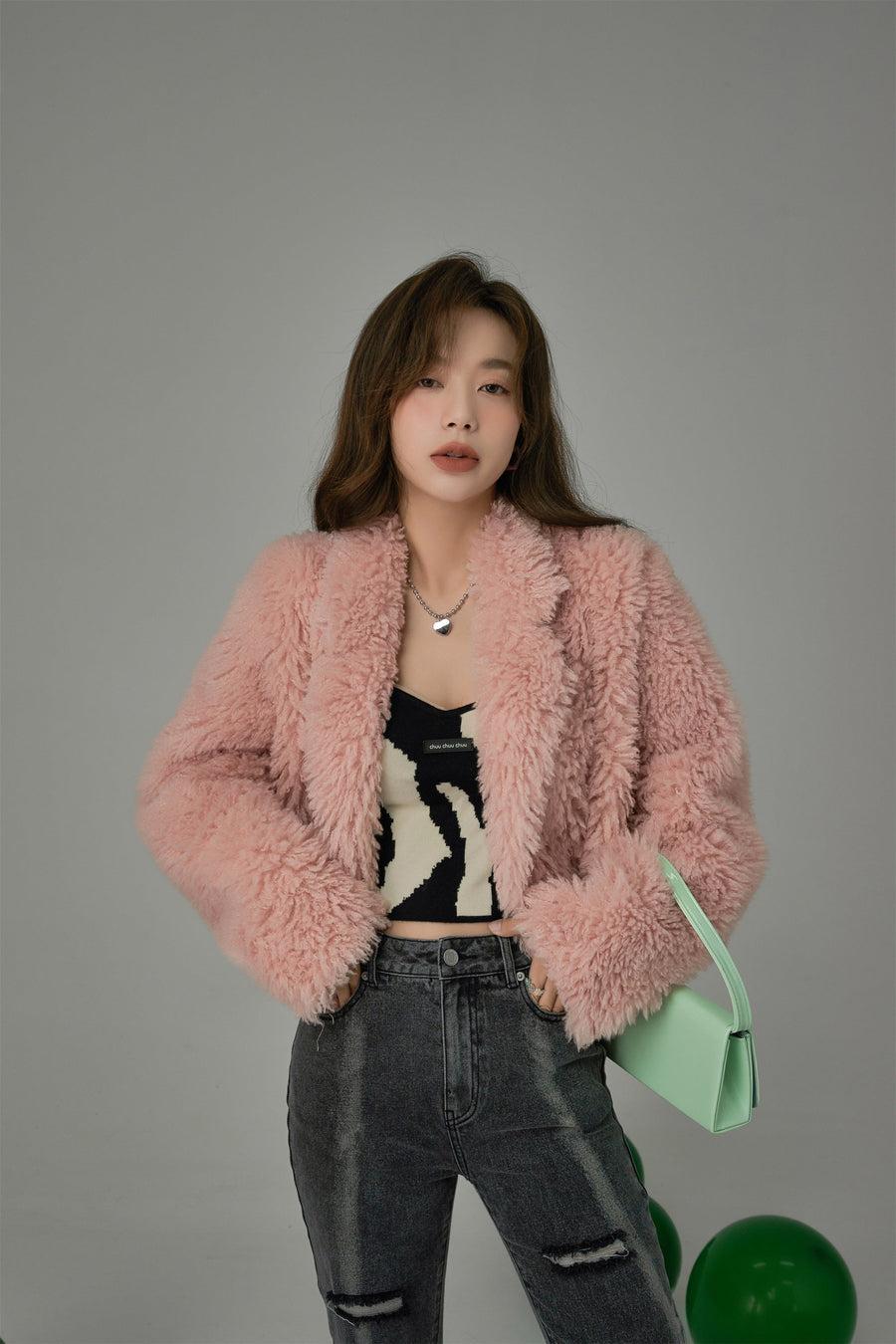 CHUU Soft Girl Life Collar Fleece Jacket