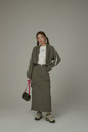 Cargo Pockets Maxi Skirt