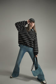 Striped Loose-Fit Sweatshirt
