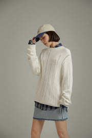 Solid Color Loosefit Knitted Sweater