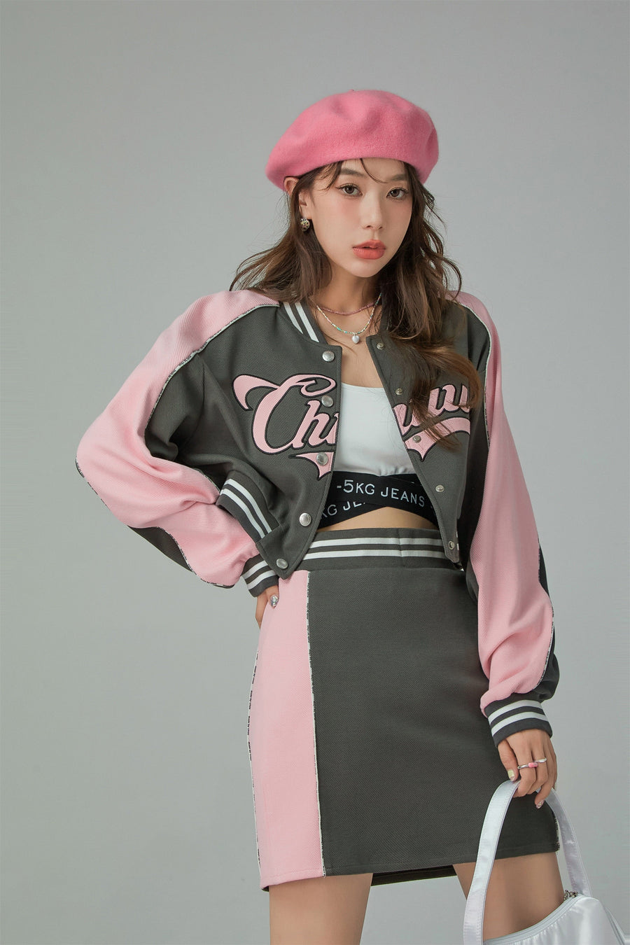 Joining Forces Crop Baseball Jacket
