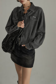 Charcoal Cropped Shacket