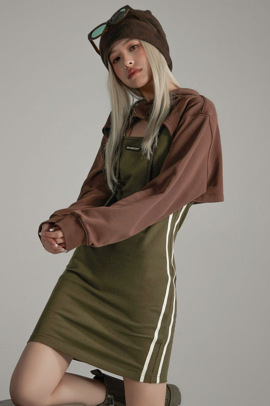 Front Keyhole Hooded Dress